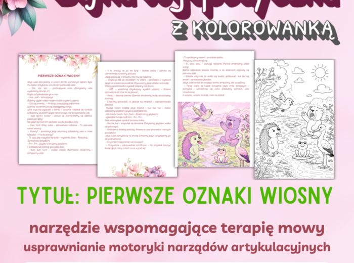 Bajka logopedyczna z kolorowanką – Pierwsze oznaki wiosny