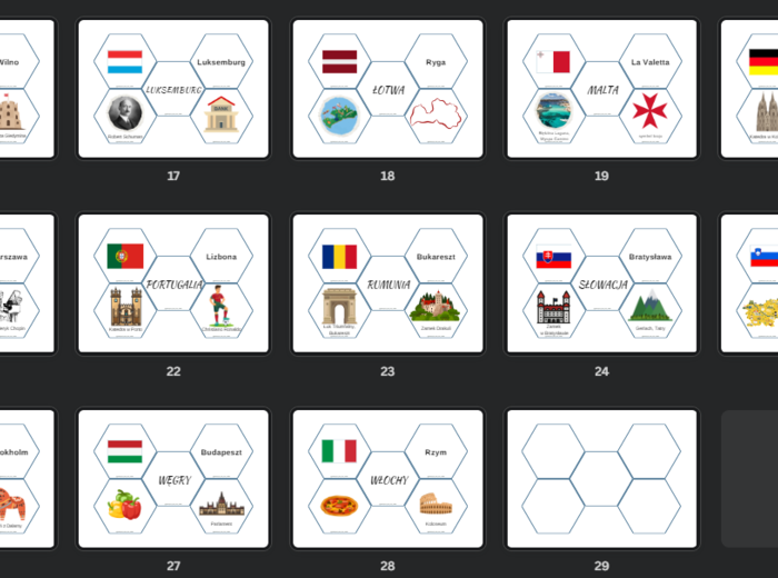 PUZZLE-HEKSY państwa Unii Europejskiej