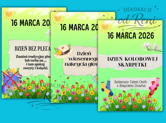 Odliczajmy do wiosny!-14 propozycji -  w 5 wariantach z różnymi datami (16.03 – 20.03)-ponad 100 stron!!!