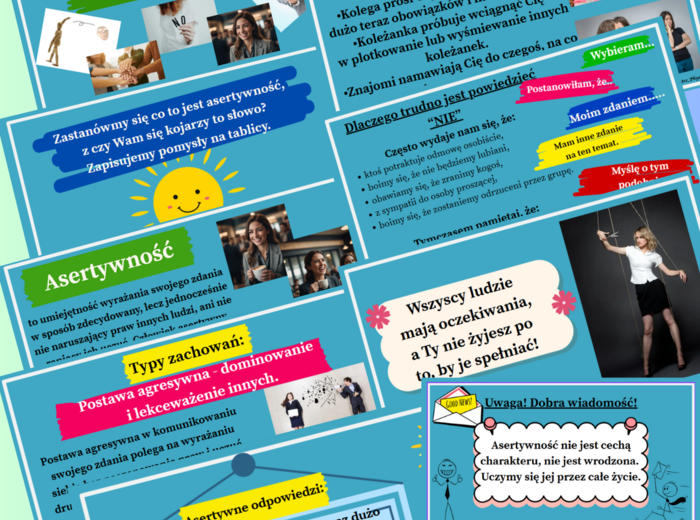 Asertywność na co dzień. Godzina wychowawcza. Zajęcia z wychowawcą. Prezentacja multimedialna. Mrs_Physics. Fizunia
