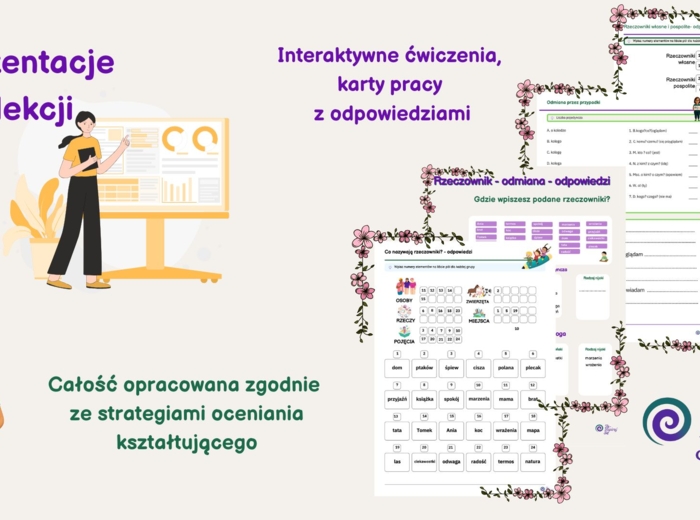 Rzeczownik w kl. IV-VI - scenariusze, karty pracy