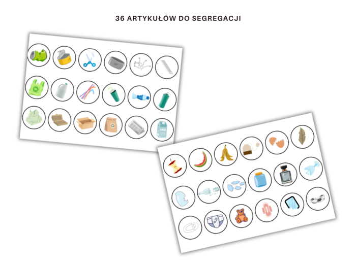 Segregacja Śmieci - plansze z ćwiczeniem na zajęcia z ekologii na Dzień Ziemi w 3 wersjach językowych - polski, angielski, francuski, Earth Day, Waste Segregation, Jour de la Terre, Tri des déchets