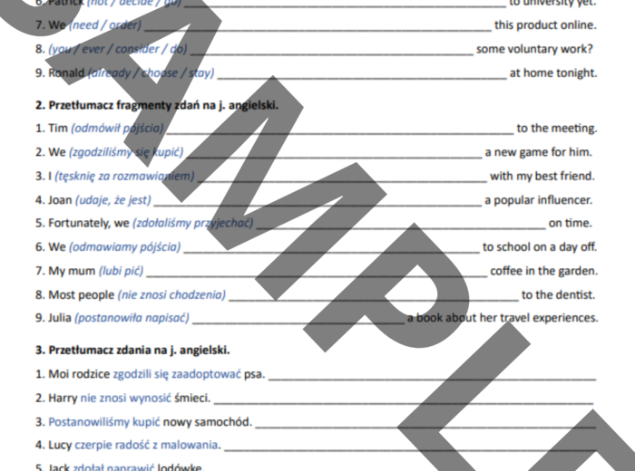 Focus 2 2nd edition 1.5. VERB + -ING OR VERB + TO INFINITIVE