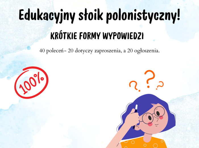 Egzamin ósmoklasisty krótkie formy wypowiedzi- 40 poleceń 🪄