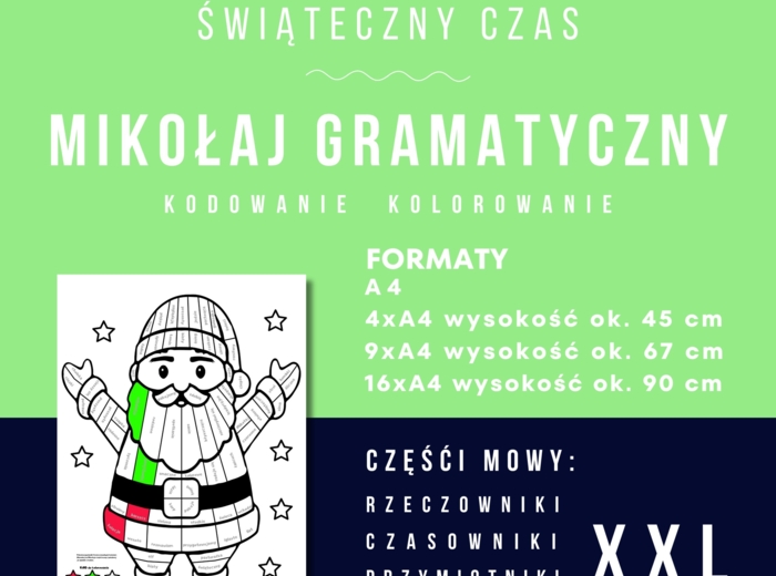 Mikołaj gramatyczny xxl - aktywizująca kolorowanka