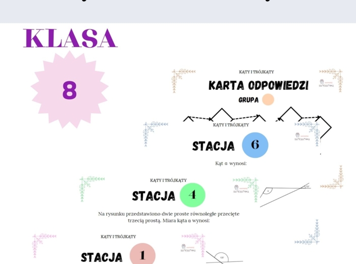 Stacje zadaniowe – kąty i trójkąty