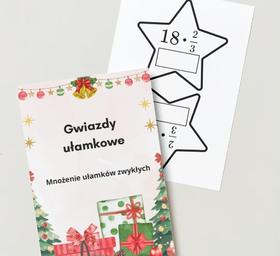 Gwiazdki ułamkowe - mnożenie ułamków zwykłych