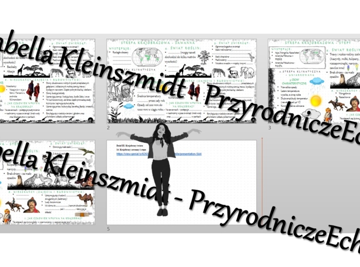Minizestaw na temat „Krajobrazy sawanny i stepu” – sketchnotka + karta pracy w power point + gratisowy link do prezentacji multimedialnej niekomercyjnej wykonanej w genial.ly do indywidualnego pobrania i użycia do celów niekomercyjnych. Geografia 5, „Kra