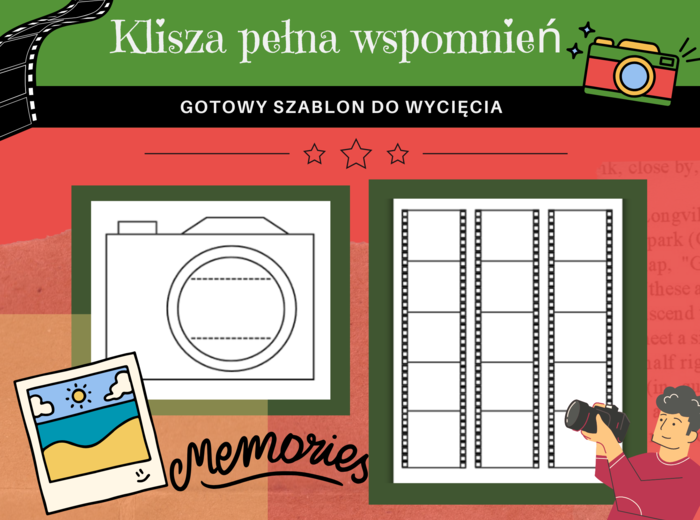 Klisza Pełna Wspomnień – Wycinanka / Szablon Aparatu | Memory Camera Craft Template, Wakacyjne Wspomnienia