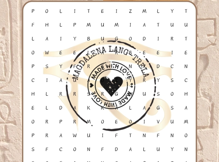 W Egipcie faraonów - wykreślanka