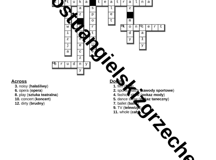 Flash 5 – Module 4 – krzyżówki