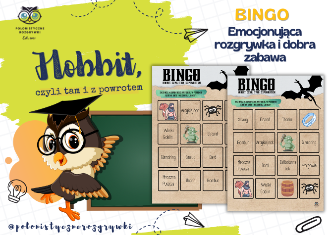 Hobbit, czyli tam i z powrotem. BINGO. Gra dydaktyczna. Lektura obowiązkowa