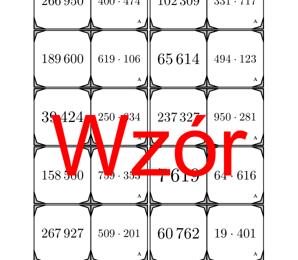 Domino - Mnożenie przez trzycyfrową liczbę | matematyka