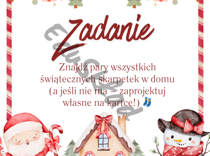 🎅 Kalendarz Adwentowy z Zadaniami – zestaw 54 kart dla dzieci