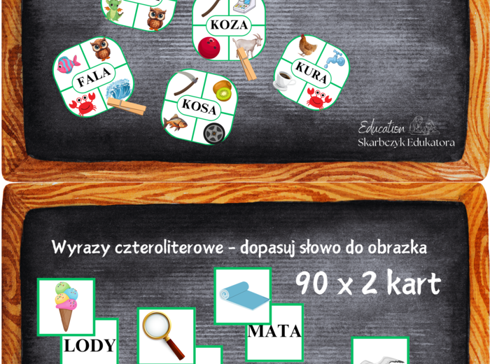 ZESTAW DO NAUKI CZYTANIA – czteroliterowy