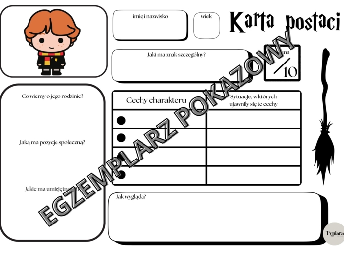 Karty postaci - "Harry Potter i Kamień Filozoficzny"