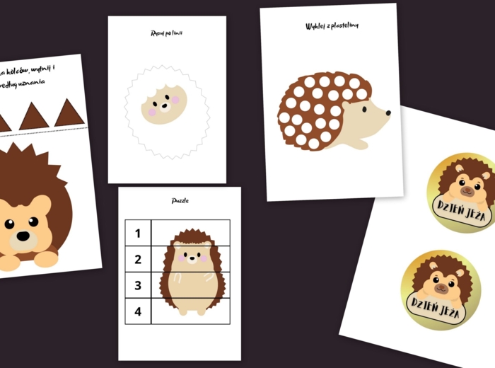 Dzień jeża karty pracy medale