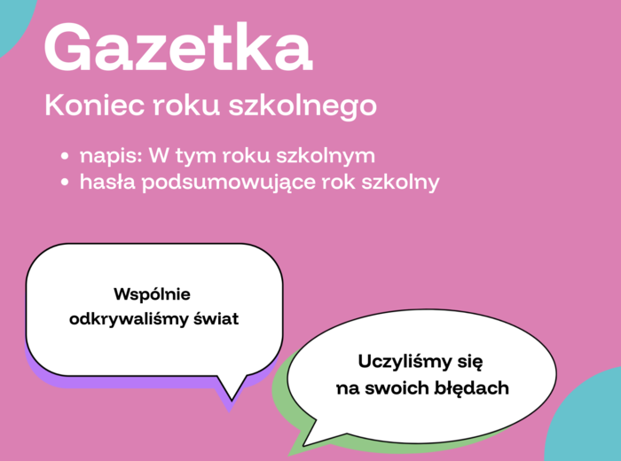 Gazetka na zakończenie roku szkolnego