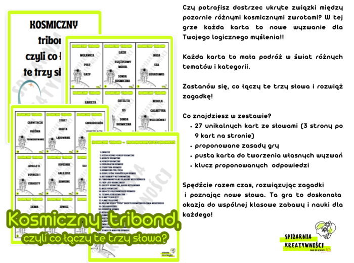 Kosmiczny tribond, czyli co łączy te trzy słowa? (zajęcia rozwijające uzdolnienia/praca z uczniem zdolnym/edukacja kosmiczna w szkole)