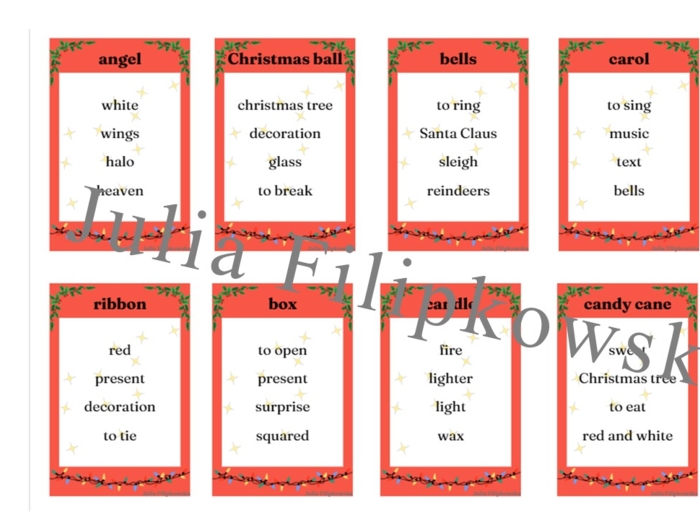 Taboo/ Christmas/ Gra językowa/ Gra świąteczna/ Boże Narodzenie/ Warm-up/ Rozgrzewka/ Zabawa/ Klasy 4-6/ Klasy 6-8/ Szkoła ponadpodstawowa/ Liceum/ SP 8/ SP 6-8