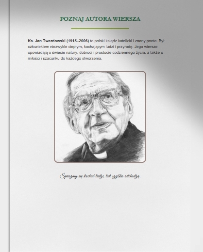 O lasach. Ks. Jan Twardowski. Zadania do wiersza.