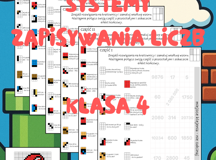 Kolorowanka XXL - systemy zapisywania liczb. Klasa 4. Klasa 5. Kodowanie