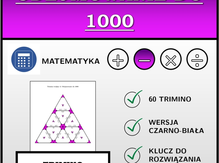 Trimino - Odejmowanie do 1000 | matematyka
