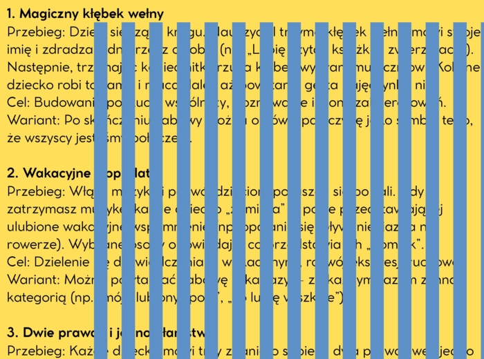 30 sprawdzonych zabaw integracyjnych! Pierwsze dni w szkole