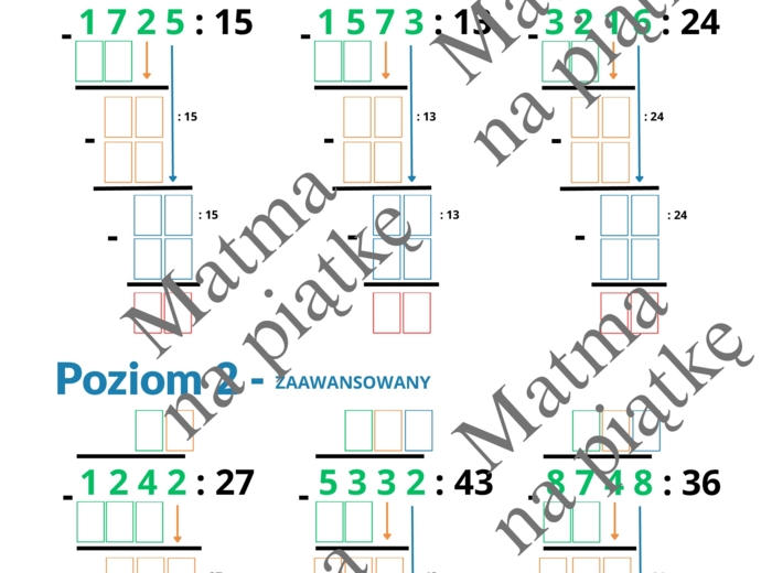DZIAŁANIA PISEMNE - PAKIET/Dodawanie pisemne/Odejmowanie pisemne/Mnożenie pisemne/Dzielenie pisemne/Karty pracy/Klasa 4 SP./ Klasa 5 SP./ Klasa 6 SP.