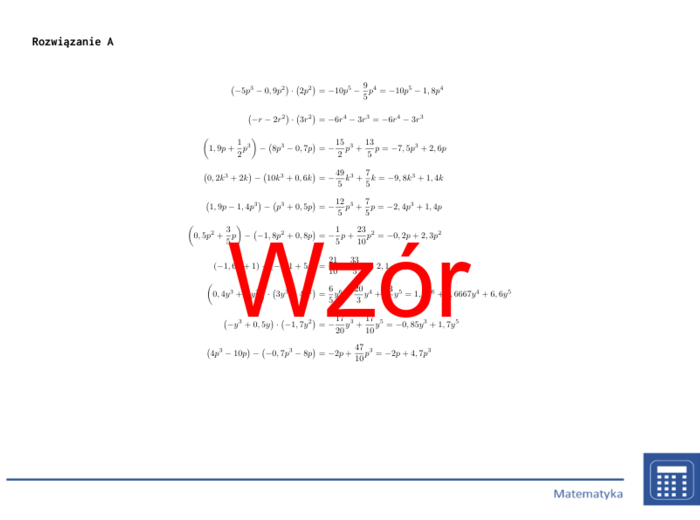 Arytmetyka wielomianów | matematyka, algebra | 26 kolumn
