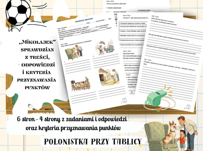 Sprawdzian ,,Mikołajek" + odpowiedzi i kryteria przyznawania punktów