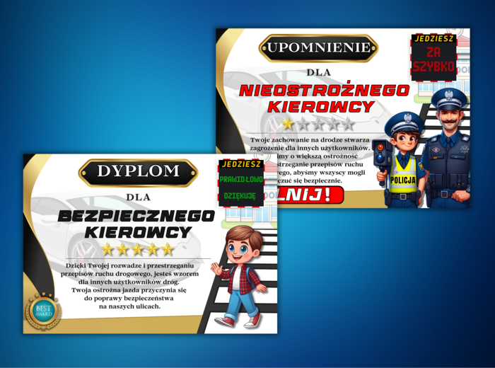 BEZPIECZNY I NIEBEZPIECZNY KIEROWCA -DYPLOMY