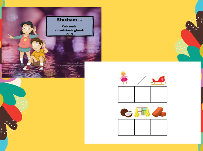 Słucham - ćwiczenia rozróżniania głosek cz. 3 - pierwsza/ostatnia głoska + tworzenie wyrazu