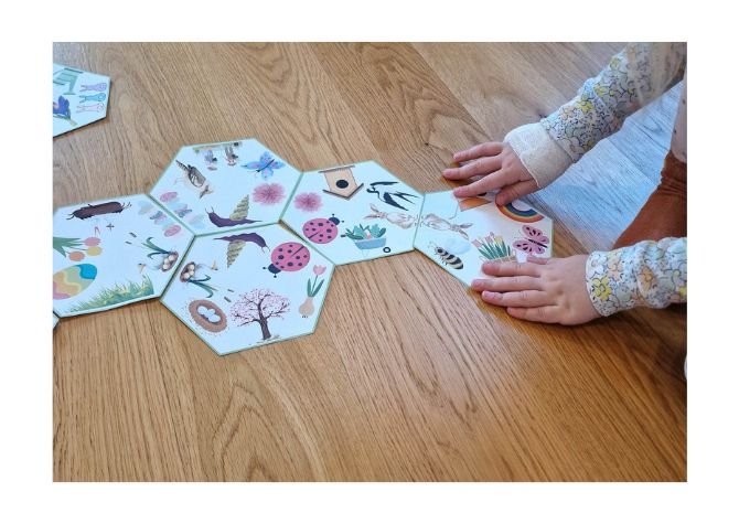 Układanka sześciokątna - wiosna GIGA