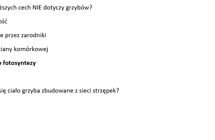 Test 2- Grzyby- organizmy cudzożywne