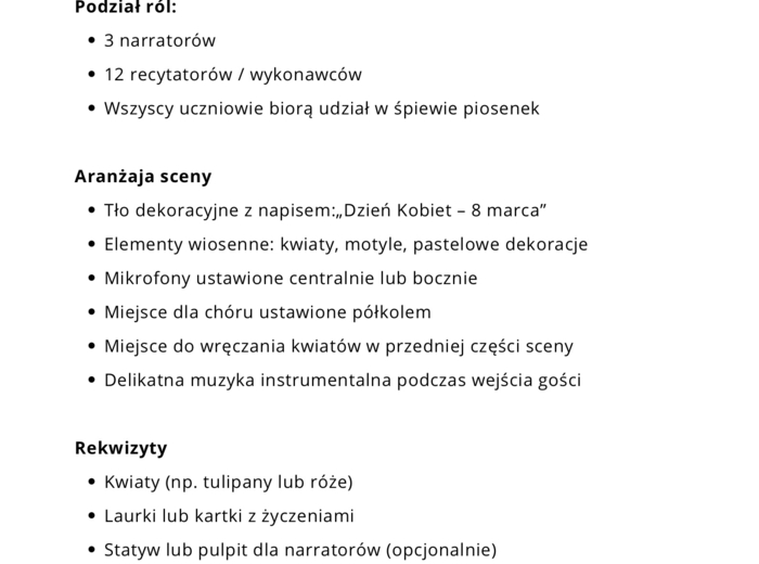 Scenariusz apel Dzień Kobiet Siła Kobiecości