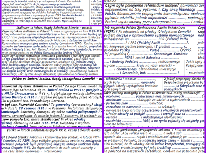 Rozkwit komunizmu w powojennej Polsce – komplet NOTATEK i KART PRACY