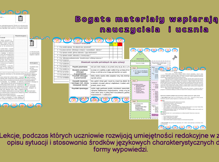Opis sytuacji- karty pracy, scenariusz lekcji