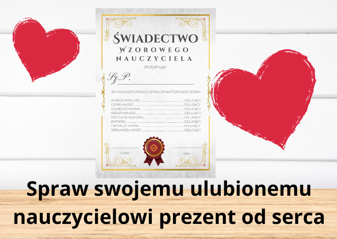 Świadectwo Wzorowego Nauczyciela