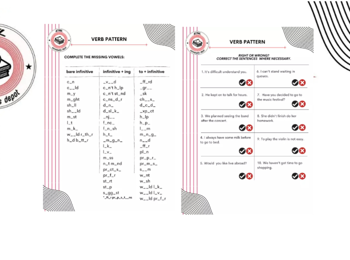 Verb Pattern - materiały dla ambitnych ósmoklasistów i licealistów