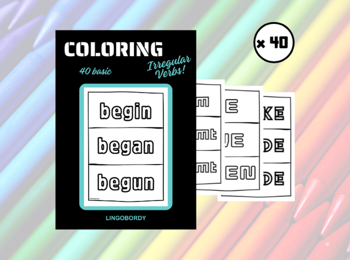 Czasowniki nieregularne - kolorowanka 01