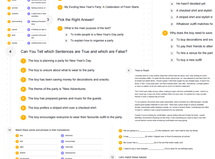English Class A2+ – Unit 2 – karta pracy