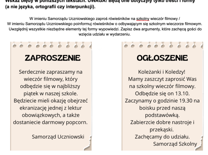 ZAPROSZENIE i OGŁOSZENIE na e8