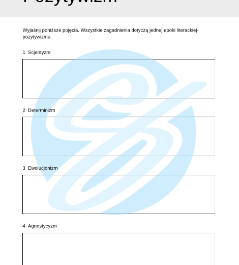 Pozytywizm – Najważniejsze Zagadnienia – Karty Pracy dla Maturzystów