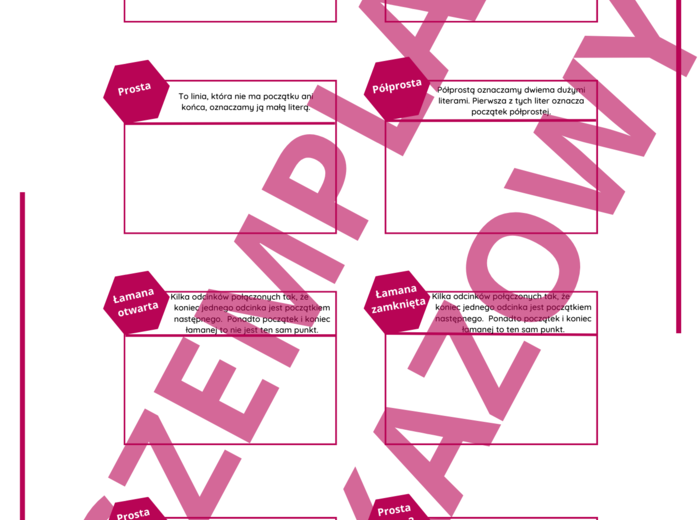 Podstawowe figury geometryczne - notatka do uzupełnienia