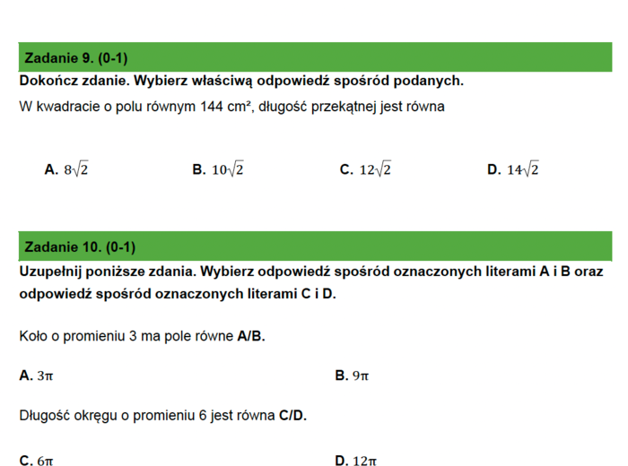 Arkusz próbny z matematyki E8 nr 6