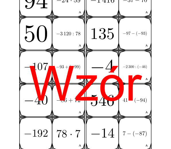 Domino - Arytmetyka liczb całkowitych | matematyka