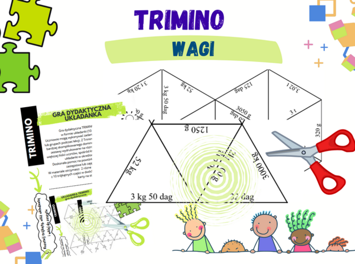 Wagi – układanka trimino w dwóch wersjach