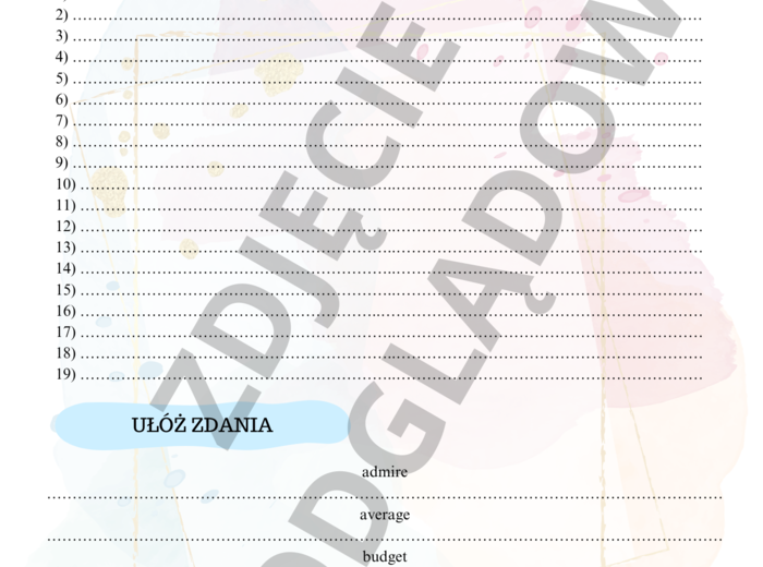 Brainy 7 unit 1 - karty pracy słownictwo