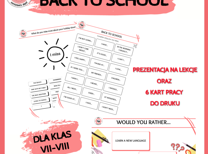 Back to school dla klas VII-VIII